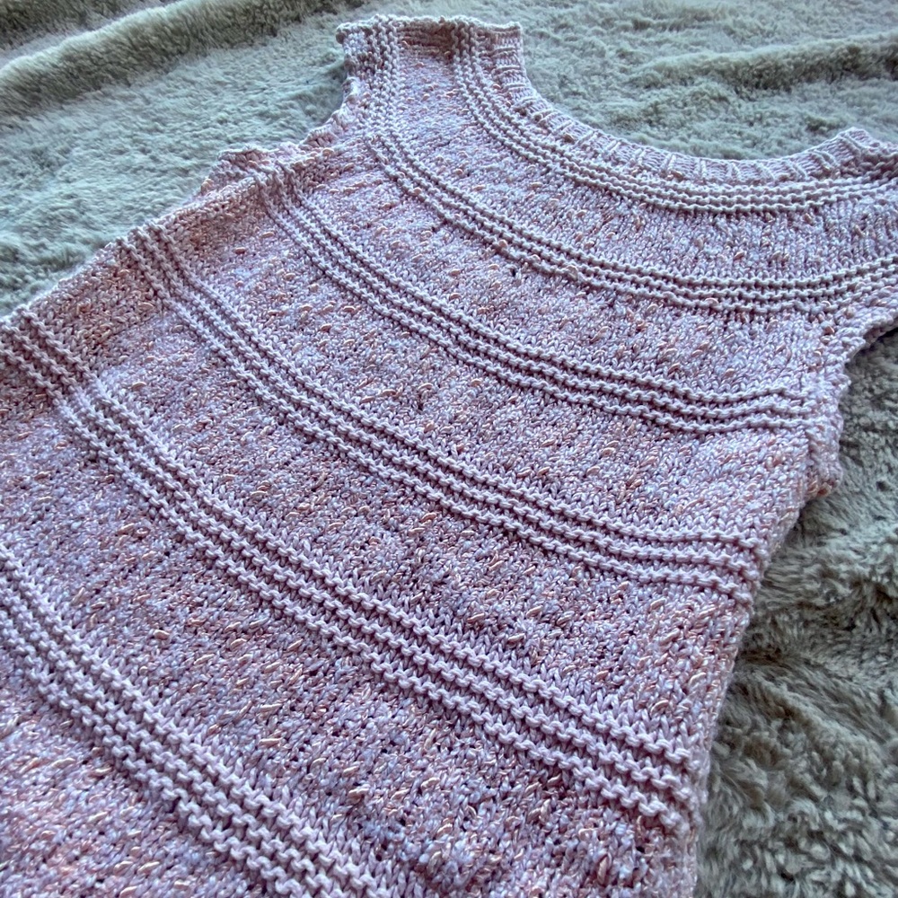 Baby Pink Women’s Crochet Sleeveless Sweater/Vest